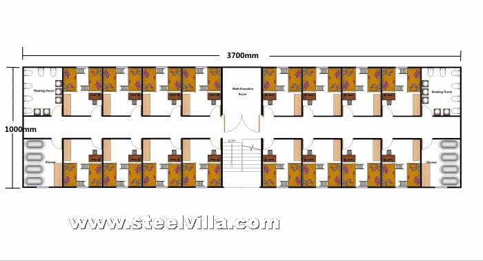 Labor house with light steel structure -(1110sq.mt-11947.93sq.ft)