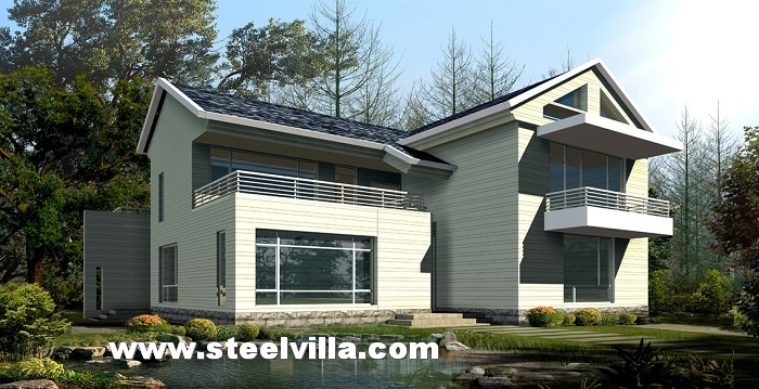 Modern design prefab house with light steel structure, CE certificate (2floor-305.24sq.m-3285.58sq.ft)
