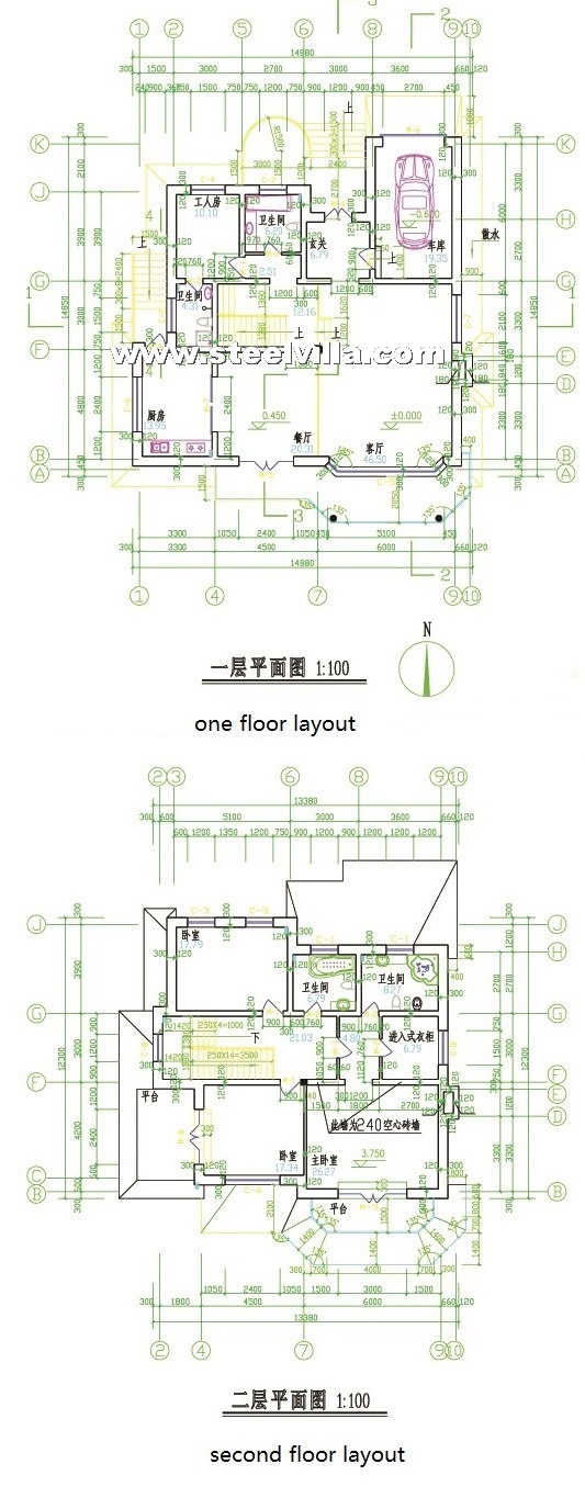 Two floor prefab house with artificial stone finishing (2floor-318.59sq.m-3423.36sq.ft)