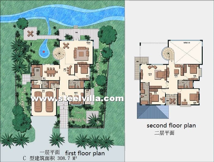 Modern design prefab house (3floor-308.7sq.m-3322.82sq.ft)