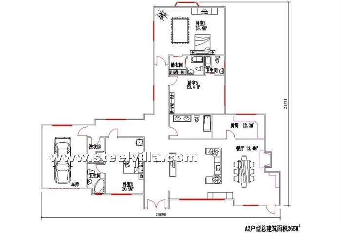 one floor prefab house design (265sq.m-2852sq.ft)
